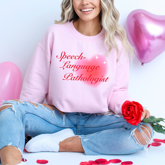 Speech-Language Pathologist Heart Crewneck Sweatshirt