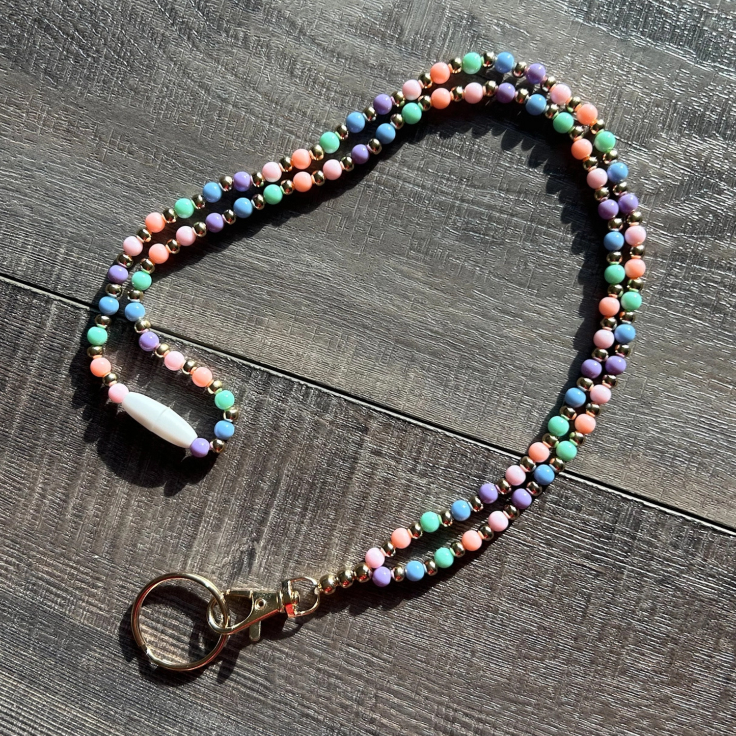 Pastel Beaded Breakaway Lanyard