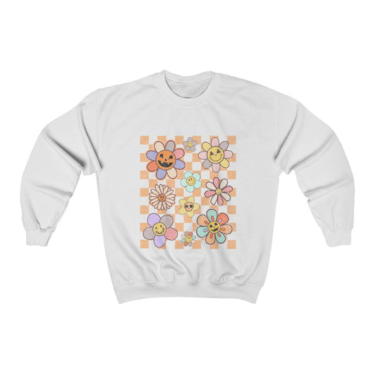 Distressed Retro Halloween Crewneck Sweatshirt