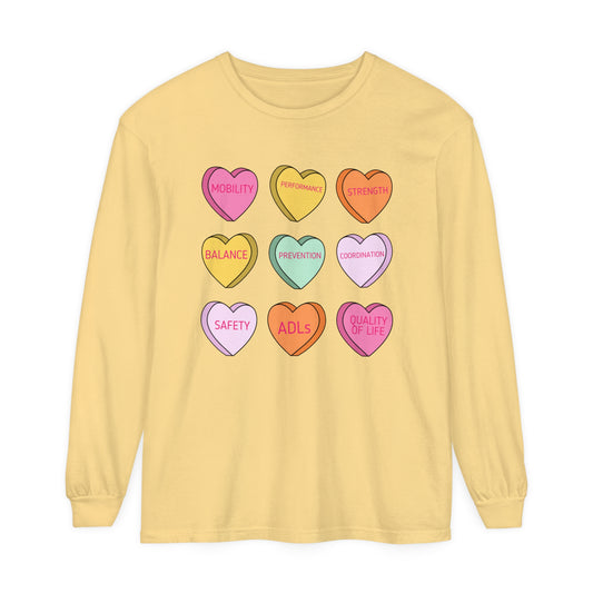 PT Scope Candy Hearts Long Sleeve Comfort Colors T-Shirt