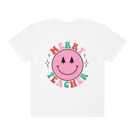 Merry Teacher Smile Comfort Colors T-Shirt