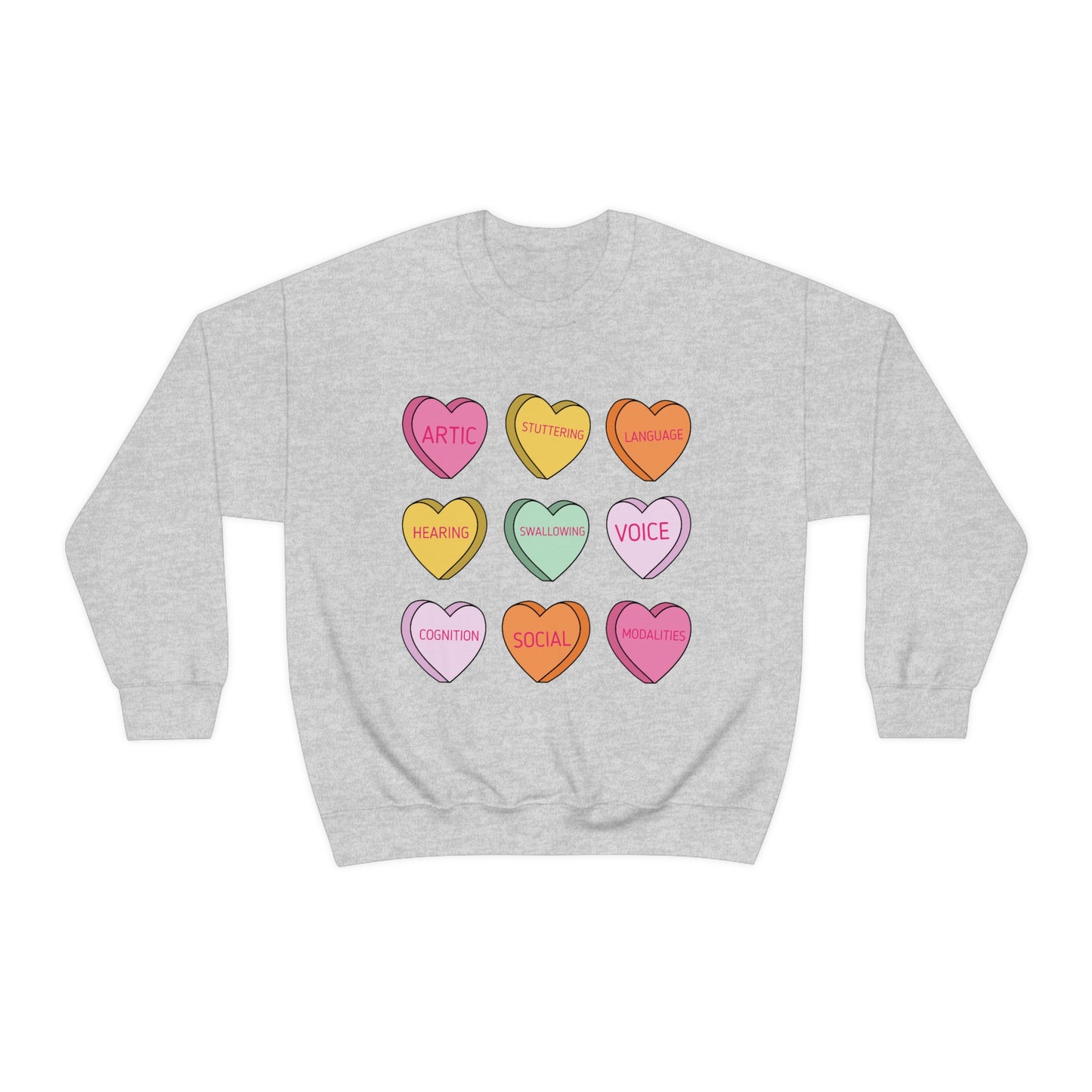 Candy Hearts Speech Scope Crewneck Sweatshirt