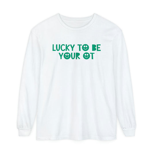 Lucky to Be Your OT Long Sleeve Comfort Colors T-Shirt