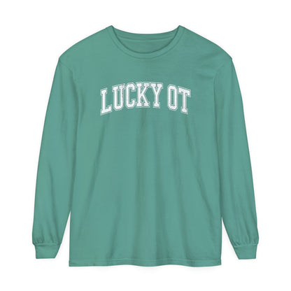 Lucky OT Distressed Long Sleeve Comfort Colors T-Shirt