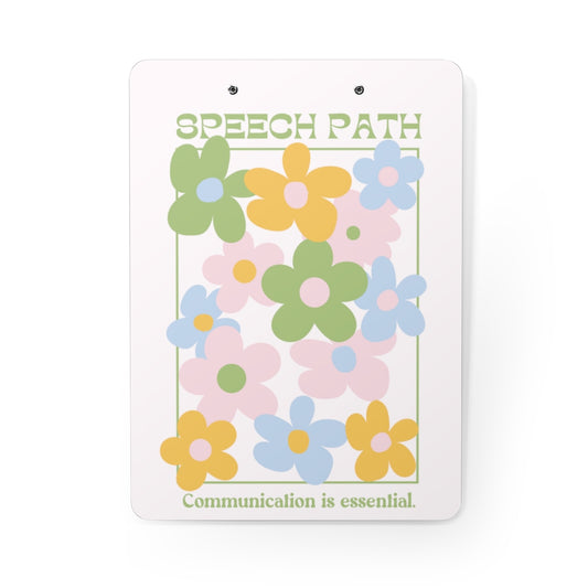 Speech Path Flowers Clipboard