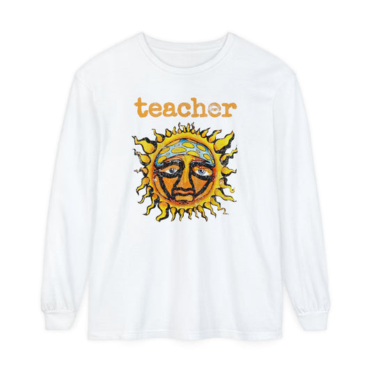 Rock Sun Teacher Long Sleeve Comfort Colors T-Shirt