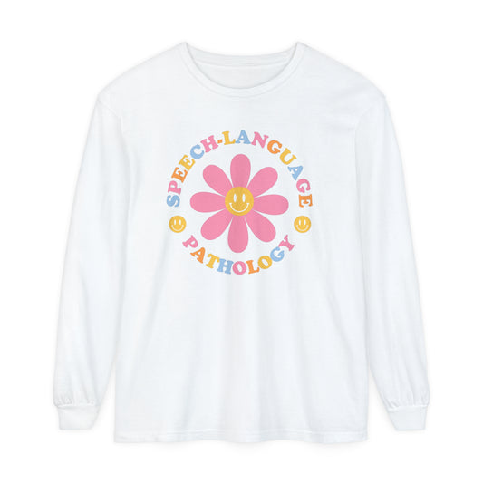 Speech Daisy Multicolored Long Sleeve Comfort Colors T-Shirt