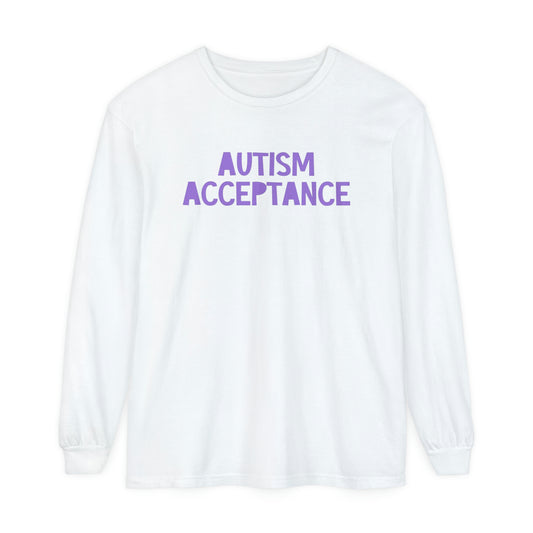 Autism Acceptance Tonal Long Sleeve Comfort Colors T-Shirt