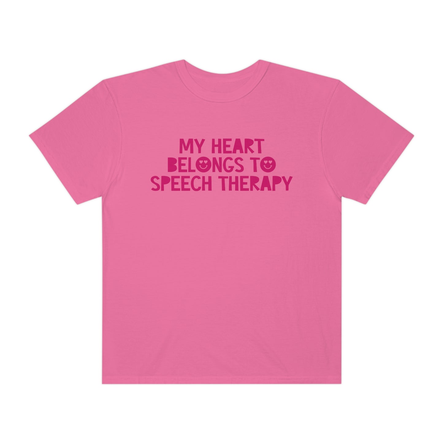 My Heart Belongs to Speech Therapy Tonal Comfort Colors T-Shirt