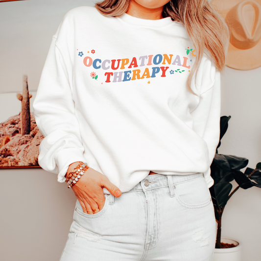 Occupational Therapy Flowers Crewneck Sweatshirt