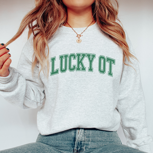 Lucky OT Distressed Crewneck Sweatshirt