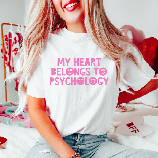 My Heart Belongs to Psychology Tonal Comfort Colors T-Shirt