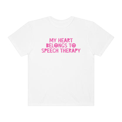 My Heart Belongs to Speech Therapy Tonal Comfort Colors T-Shirt