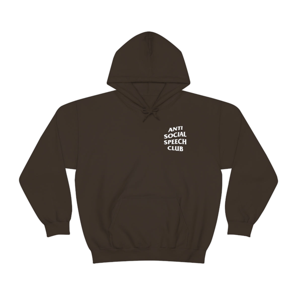 Printify Antisocial Speech Club Hoodie Front and Back Print Dark Chocolate 5XL