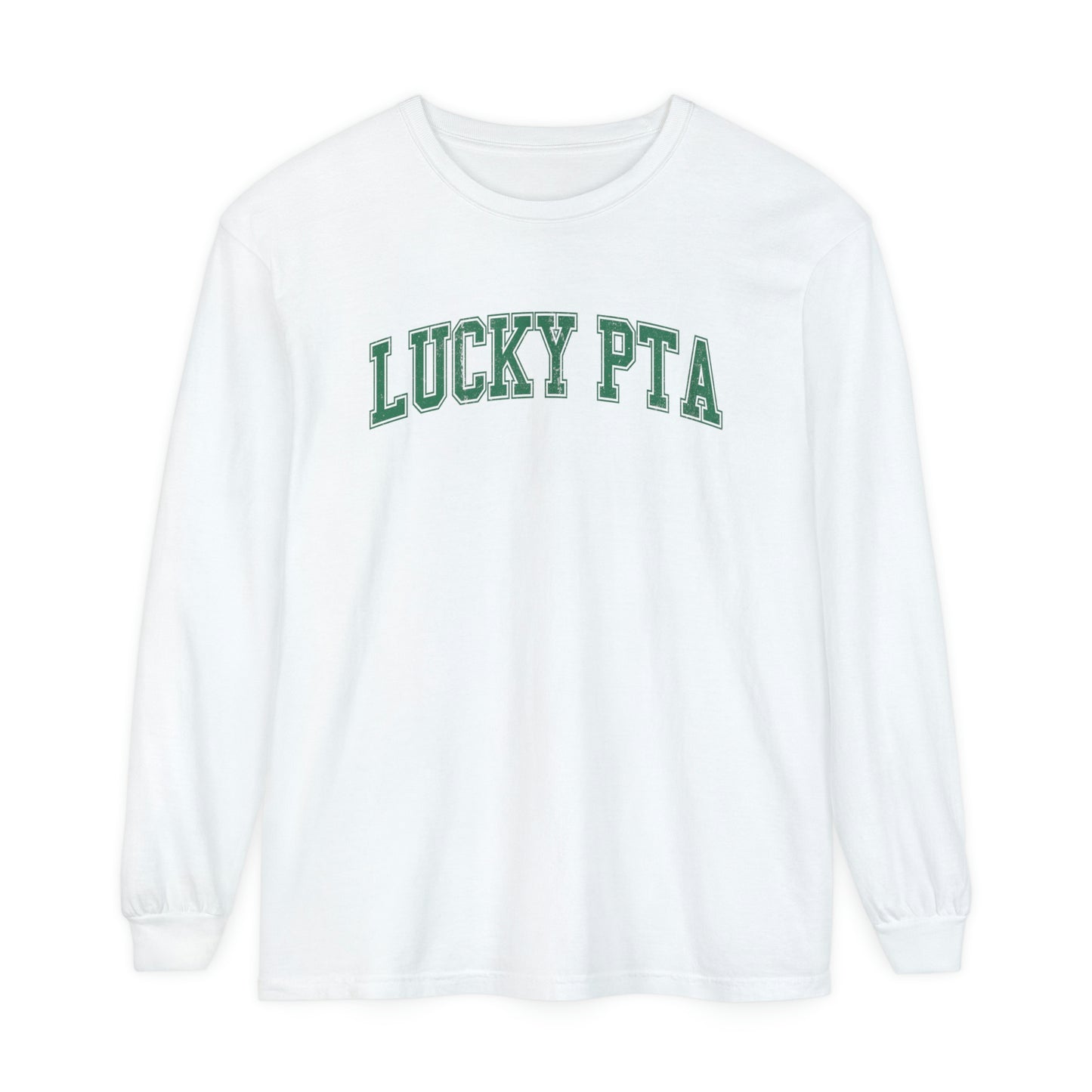 Lucky PTA Distressed Long Sleeve Comfort Colors T-Shirt