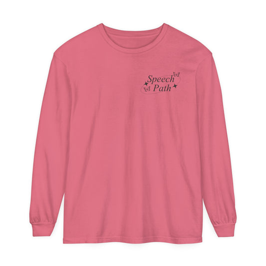 Speech Path Butterflies Long Sleeve Comfort Colors T-shirt