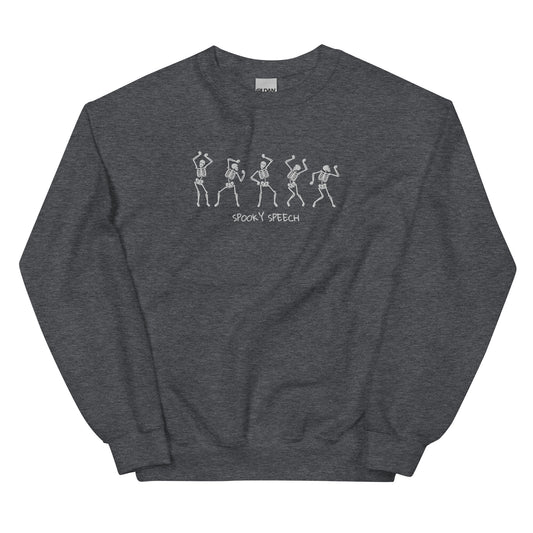 Spooky Speech Skeletons Embroidered Sweatshirt